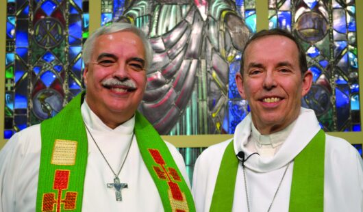 Rev Shoemaker with President Cripe 10 25